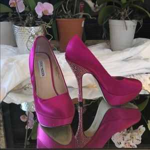 Hot pink bedazzled heels